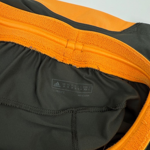 Adidas Shorts Men Medium Green Orange Climalite Basketball Running Activewear - Picture 6 of 12